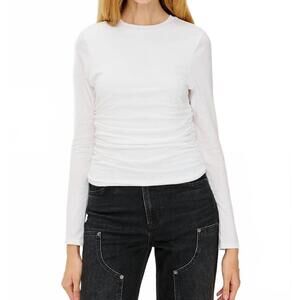 NEW RAILS melle long sleeve top in white